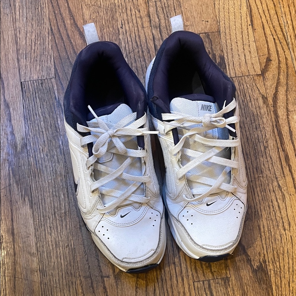 Nike White and Dark Blue Athletic Shoes